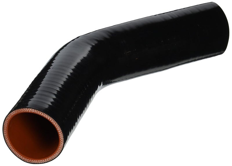 HTSEC45-175-BLK Silicone High Temperature 4-ply Reinforced 45 degree Elbow Coupler Hose, 75 PSI Maximum Pressure, 4" Leg Length on each side, 1-3/4" ID, Black